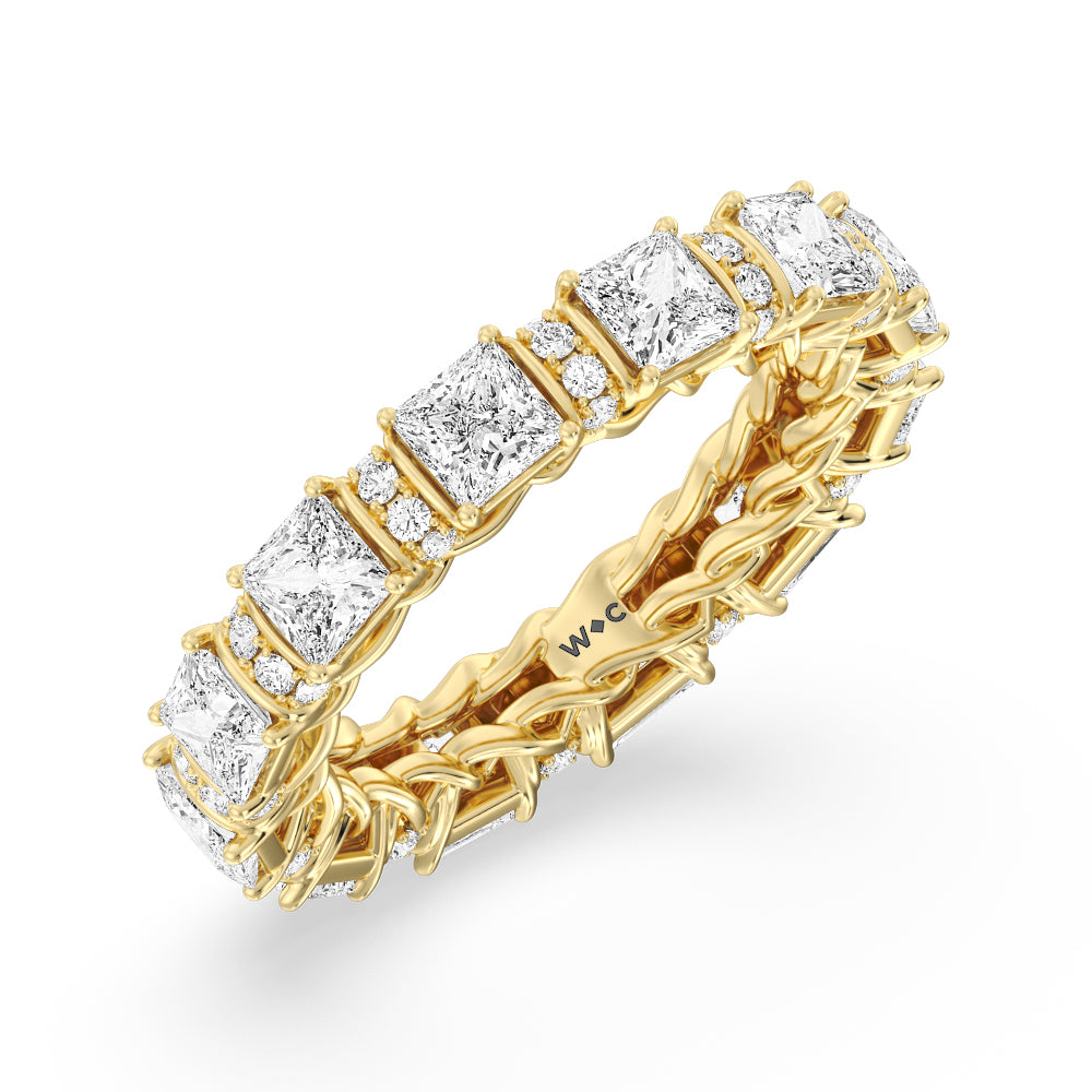 The Guggenheim Eternity Ring with 18KT Yellow Gold / Natural / 5 Cut Diamond in 14KT Yellow Gold / Natural / 5 view 3
