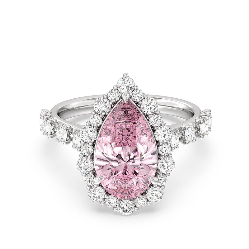 Fancy Intense Pink Pear Halo Ring