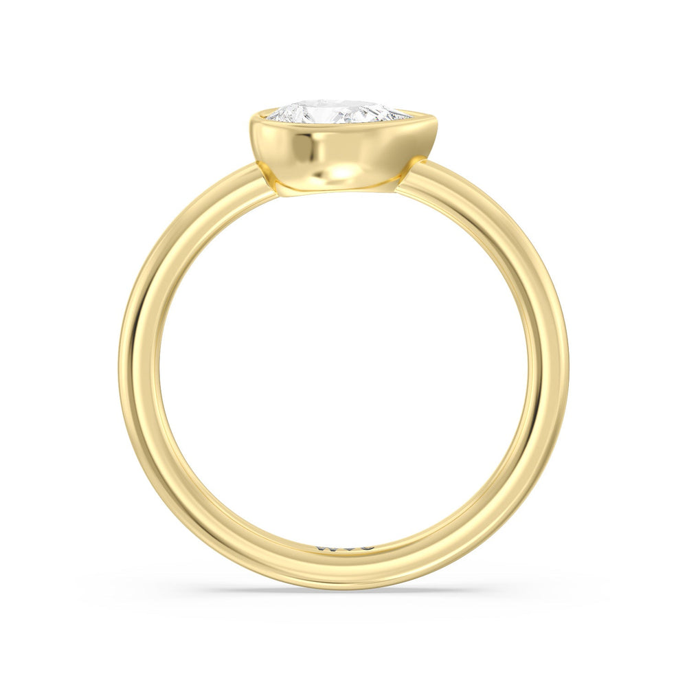 Pear Bezel Stackable Ring with 14KT Yellow Gold / Lab / 3/4 Cut Diamond in 14KT Yellow Gold / Lab / 3/4 view 2
