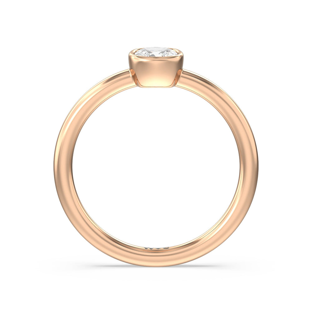 Cushion Bezel Stackable Ring with 14KT Rose Gold / Lab / 1/2 Cut Diamond in 14KT Rose Gold / Lab / 1/2 view 2
