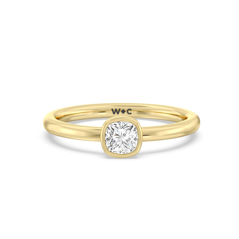 Cushion Bezel Stackable Ring