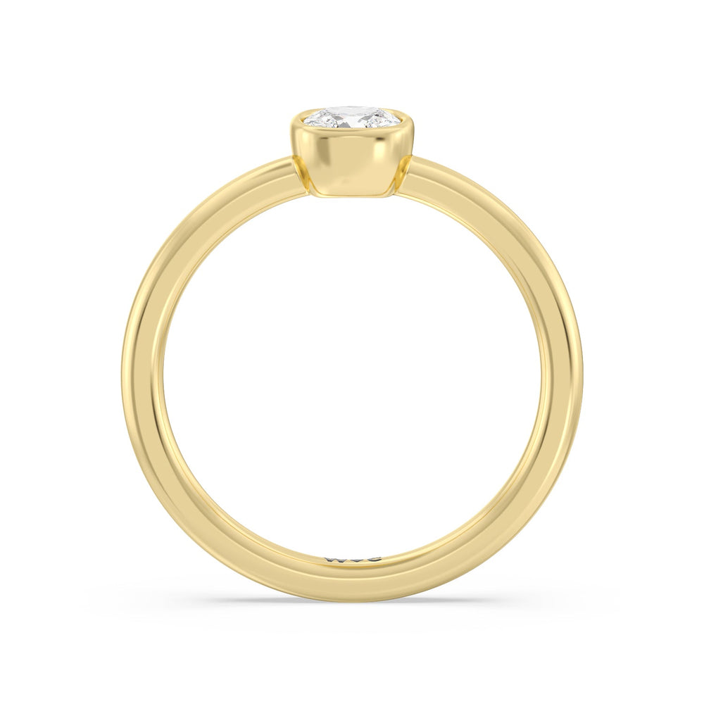 Cushion Bezel Stackable Ring with 14KT Yellow Gold / Lab / 1/2 Cut Diamond in 14KT Yellow Gold / Lab / 1/2 view 2
