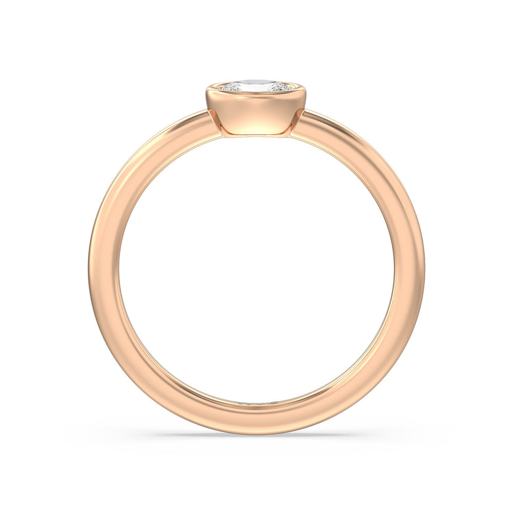 Oval Bezel Stackable Ring with 14KT Rose Gold / Lab / 1/3 Cut Diamond in 14KT Rose Gold / Lab / 1/3 view 2
