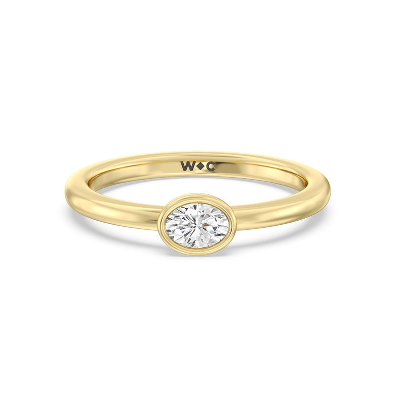Oval Bezel Stackable Ring