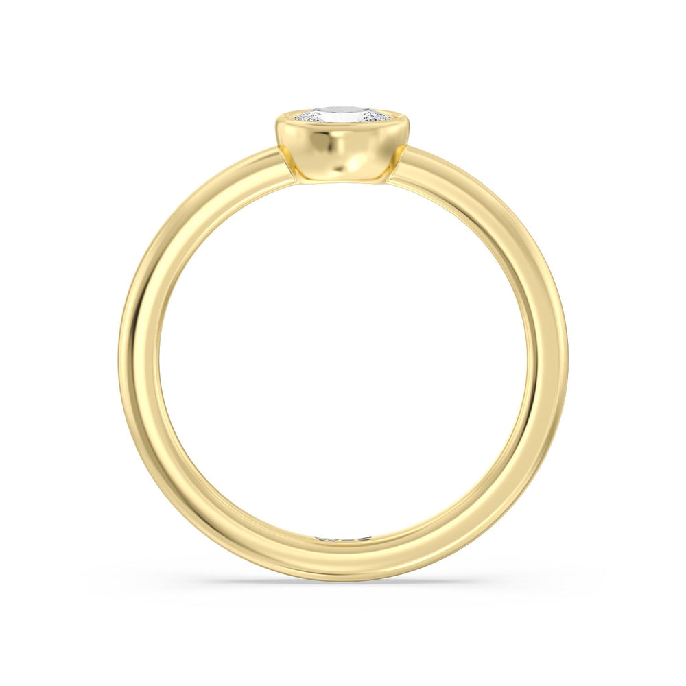 Oval Bezel Stackable Ring with 14KT Yellow Gold / Lab / 1/3 Cut Diamond in 14KT Yellow Gold / Lab / 1/3 view 2
