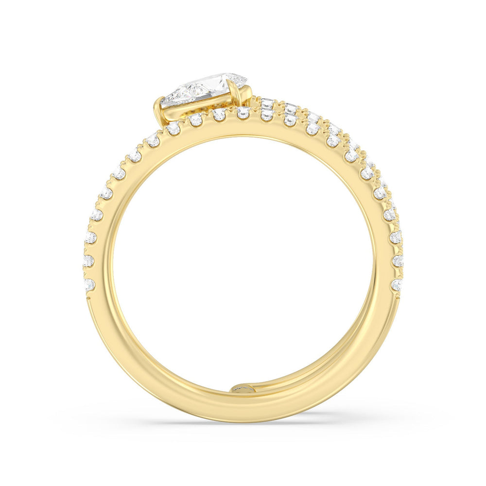 Tier and A Half Pear Ring with 14KT Yellow Gold / Lab / 3/4 Cut Diamond in 14KT Yellow Gold / Lab / 3/4 view 2
