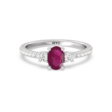 Classic Three Stone Ruby Ring