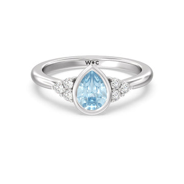 Aquamarine Three Stone Ring