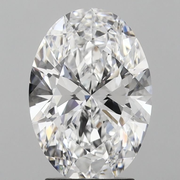 3.01 Carat Oval Lab Diamond with  Cut Diamond in 14KT  view 1

