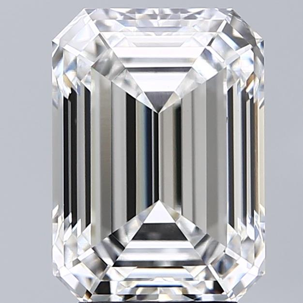 4.37 Carat Emerald Lab Diamond with  Cut Diamond in 14KT  view 1
