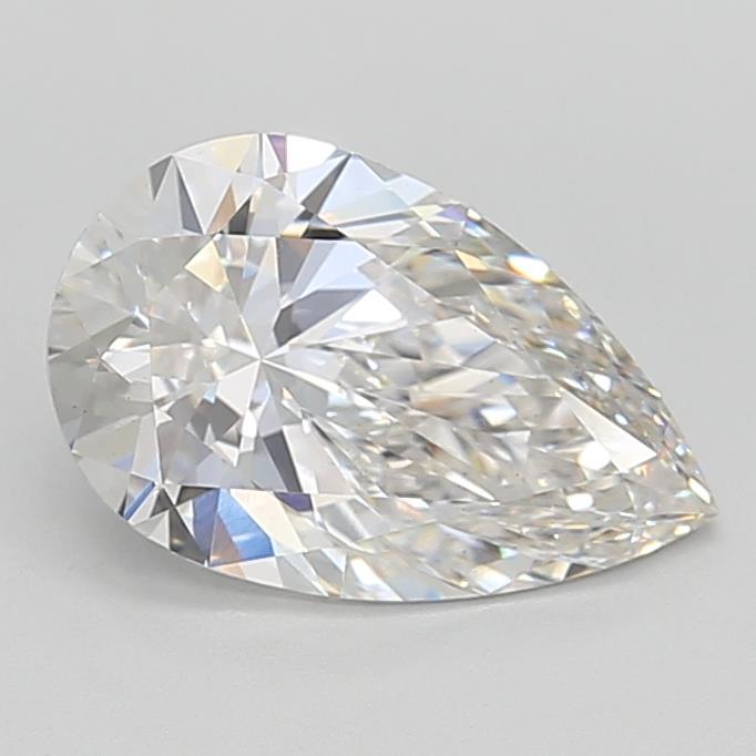 2.2 Carat Pear Lab Diamond with  Cut Diamond in 14KT  view 1
