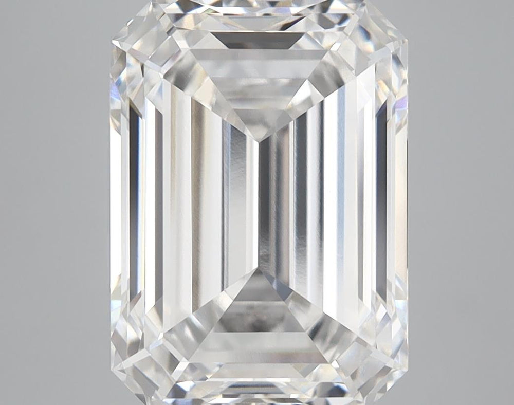 5.52 Carat Emerald Lab Diamond with  Cut Diamond in 14KT  view 1
