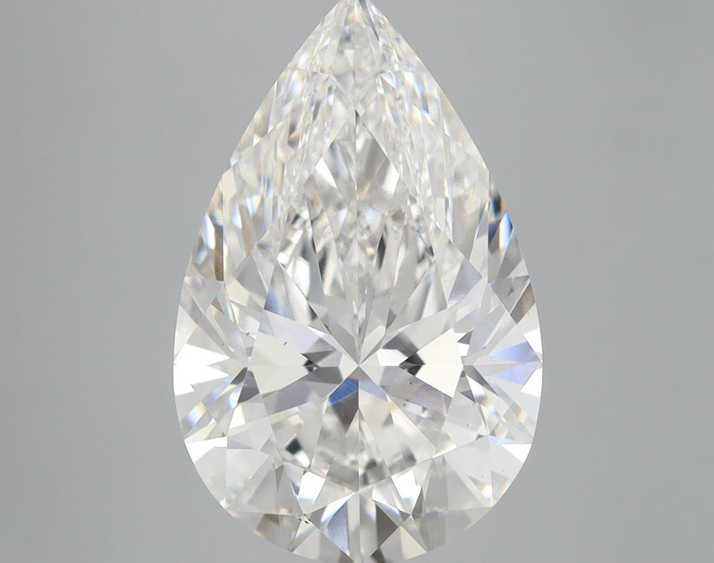 6.02 Carat Pear Lab Diamond with  Cut Diamond in 14KT  view 1
