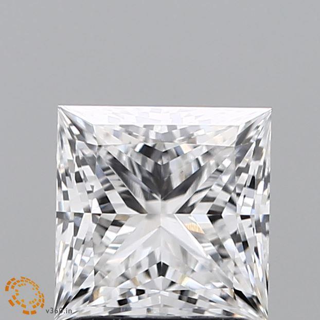 1.71 Carat Princess Lab Diamond with  Cut Diamond in 14KT  view 1

