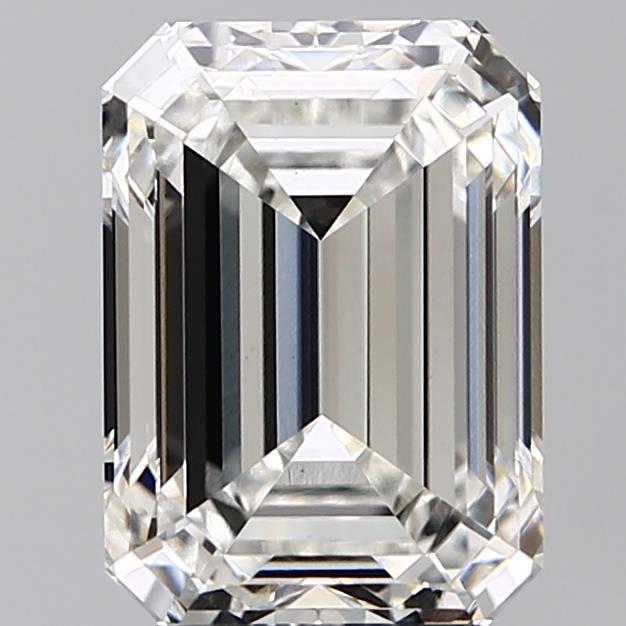 4.56 Carat Emerald Lab Diamond with  Cut Diamond in 14KT  view 1
