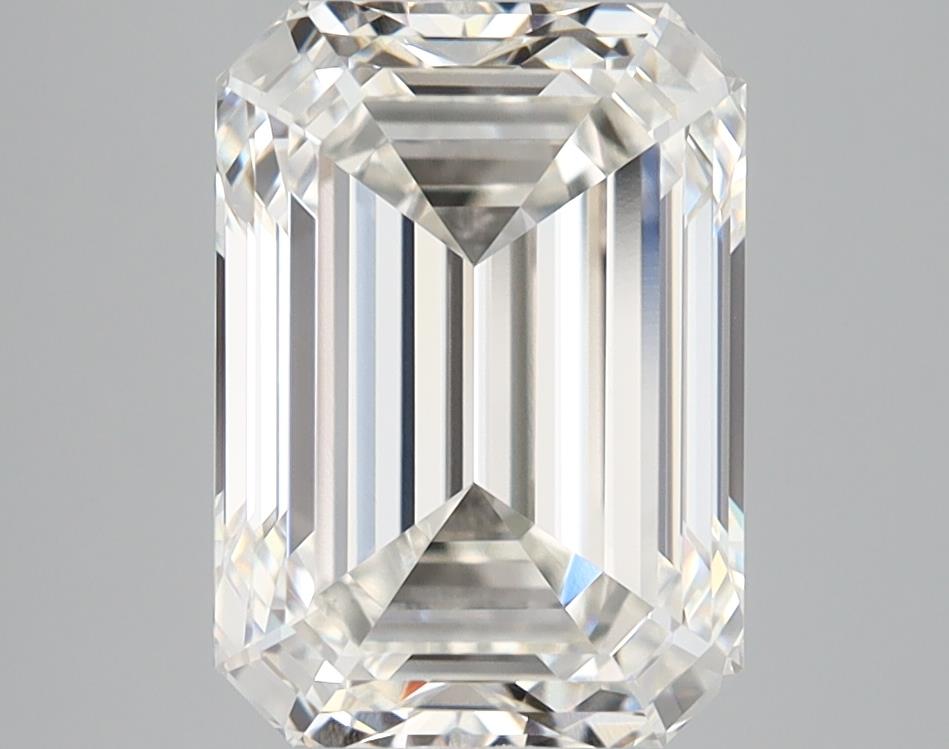 3.71 Carat Emerald Lab Diamond with  Cut Diamond in 14KT  view 1
