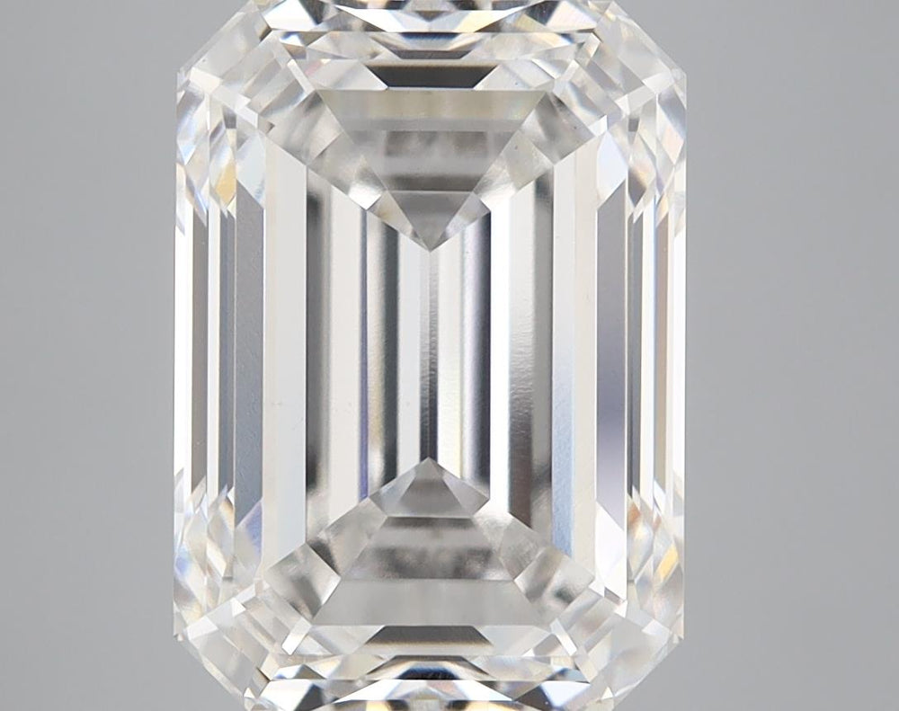 6.16 Carat Emerald Lab Diamond with  Cut Diamond in 14KT  view 1
