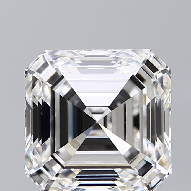 4.07 Carat Asscher Lab Diamond with  Cut Diamond in 14KT  view 1
