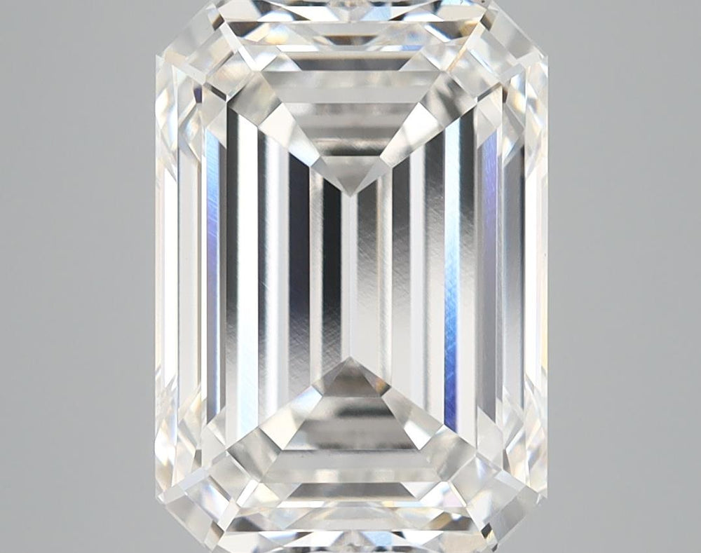 5.57 Carat Emerald Lab Diamond with  Cut Diamond in 14KT  view 1
