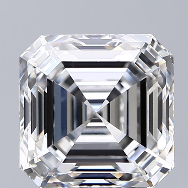 4.71 Carat Asscher Lab Diamond with  Cut Diamond in 14KT  view 1
