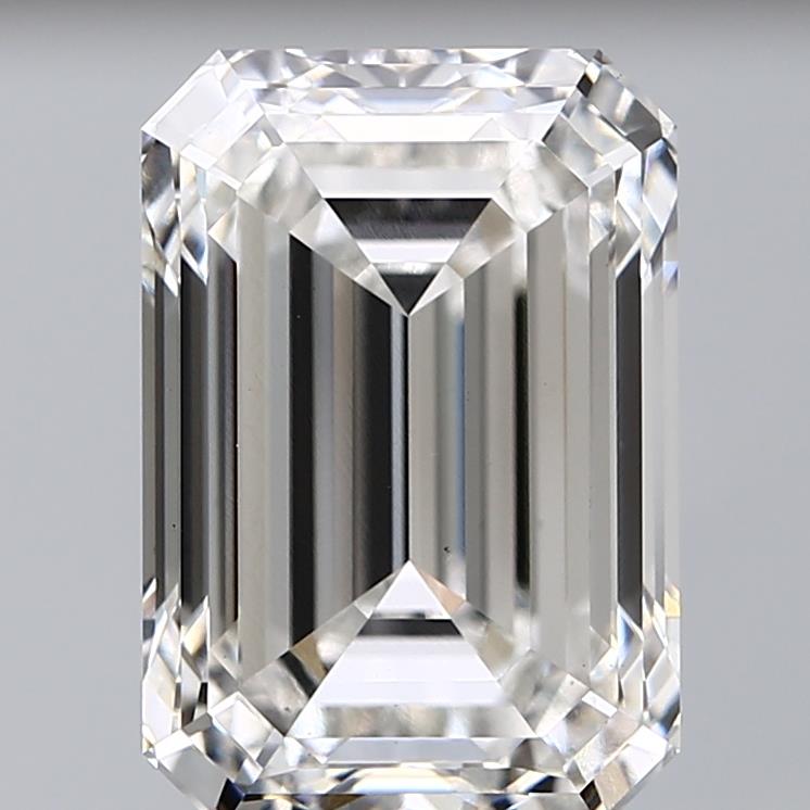 6.84 Carat Emerald Lab Diamond with  Cut Diamond in 14KT  view 1
