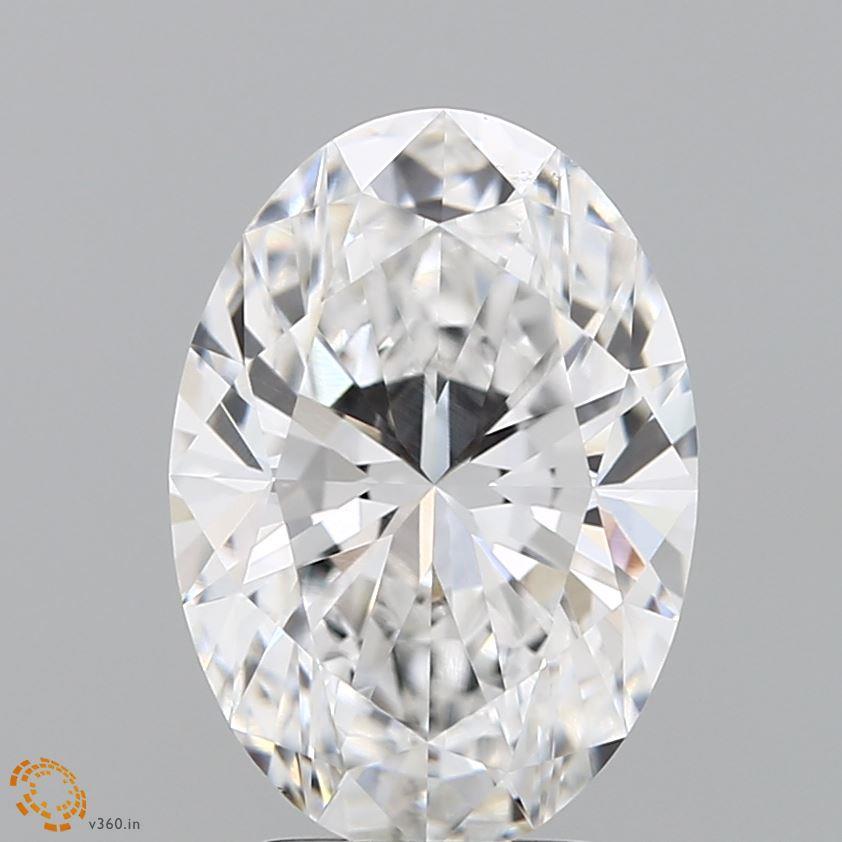 3.11 Carat Oval Lab Diamond with  Cut Diamond in 14KT  view 1
