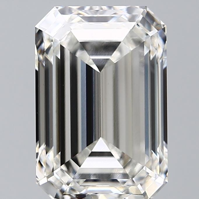 5.18 Carat Emerald Lab Diamond with  Cut Diamond in 14KT  view 1
