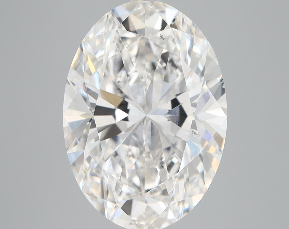 4.71 Carat Oval Lab Diamond with  Cut Diamond in 14KT  view 1
