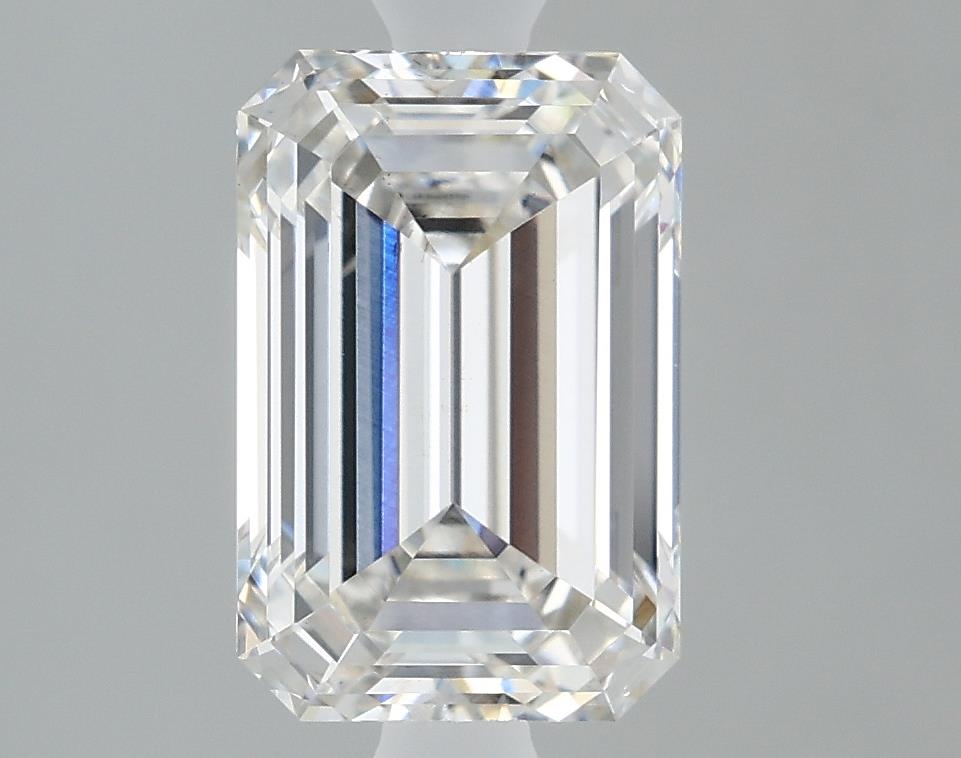 2.05 Carat Emerald Lab Diamond with  Cut Diamond in 14KT  view 1
