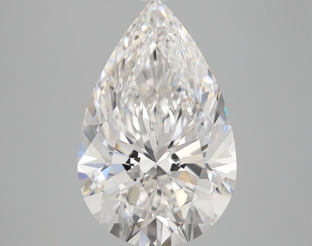 3.05 Carat Pear Lab Diamond with  Cut Diamond in 14KT  view 1
