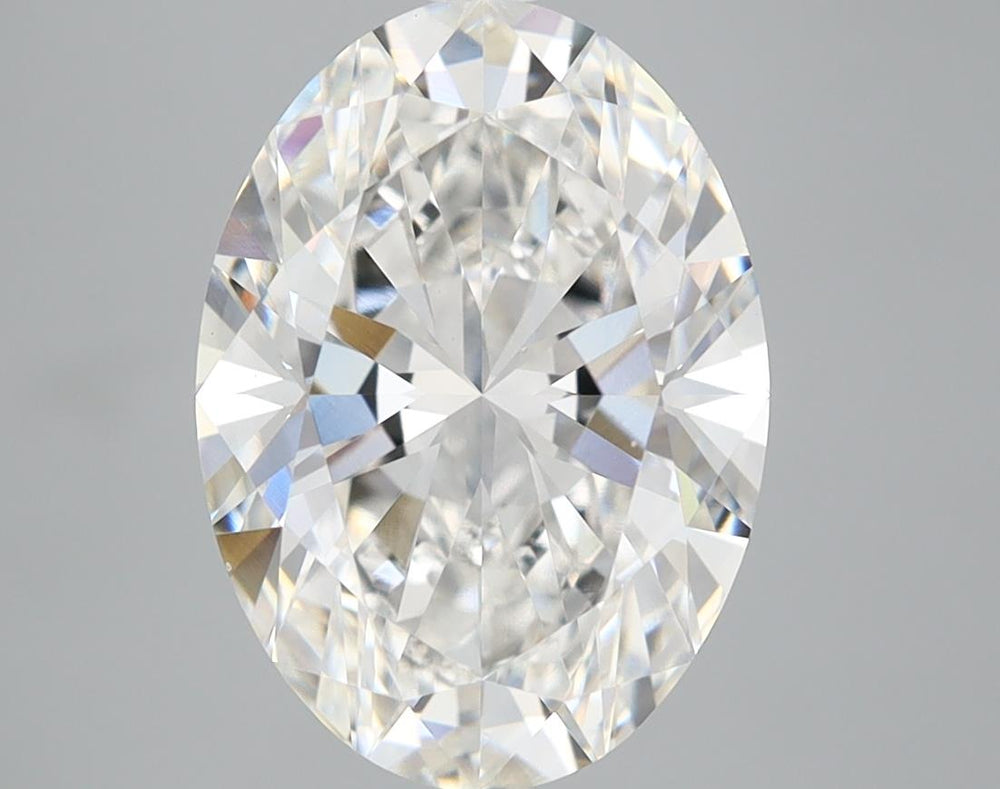 3.7 Carat Oval Lab Diamond with  Cut Diamond in 14KT  view 1
