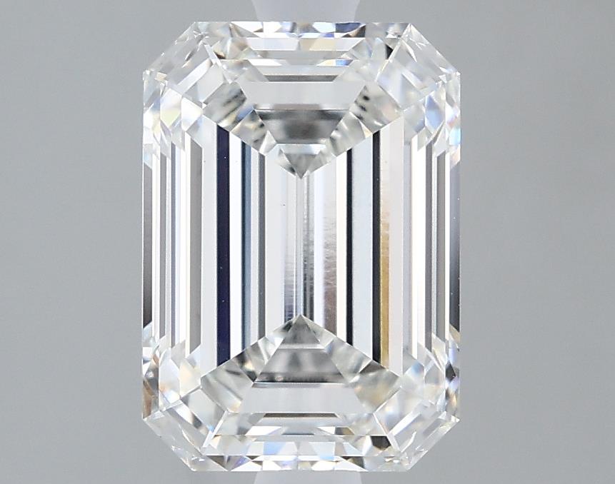 2.35 Carat Emerald Lab Diamond with  Cut Diamond in 14KT  view 1
