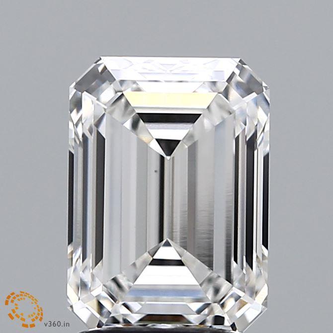 2.32 Carat Emerald Lab Diamond with  Cut Diamond in 14KT  view 1
