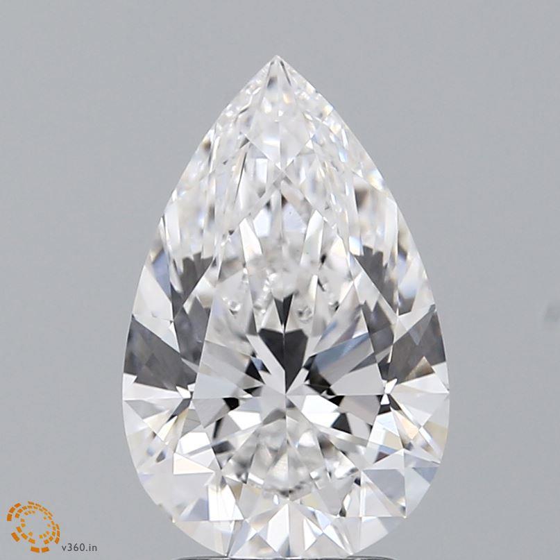 2.56 Carat Pear Lab Diamond with  Cut Diamond in 14KT  view 1
