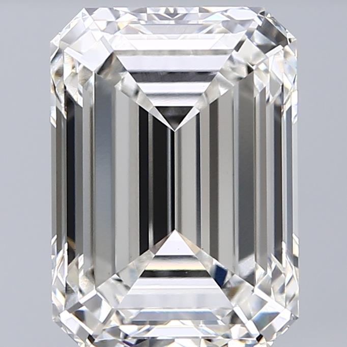 6.03 Carat Emerald Lab Diamond with  Cut Diamond in 14KT  view 1
