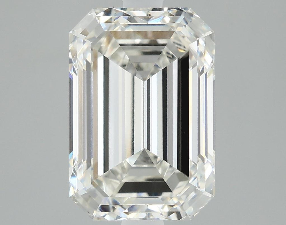 3.01 Carat Emerald Lab Diamond with  Cut Diamond in 14KT  view 1
