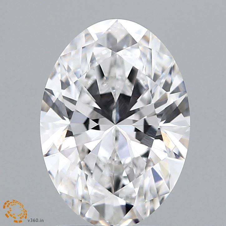 2.11 Carat Oval Lab Diamond with  Cut Diamond in 14KT  view 1
