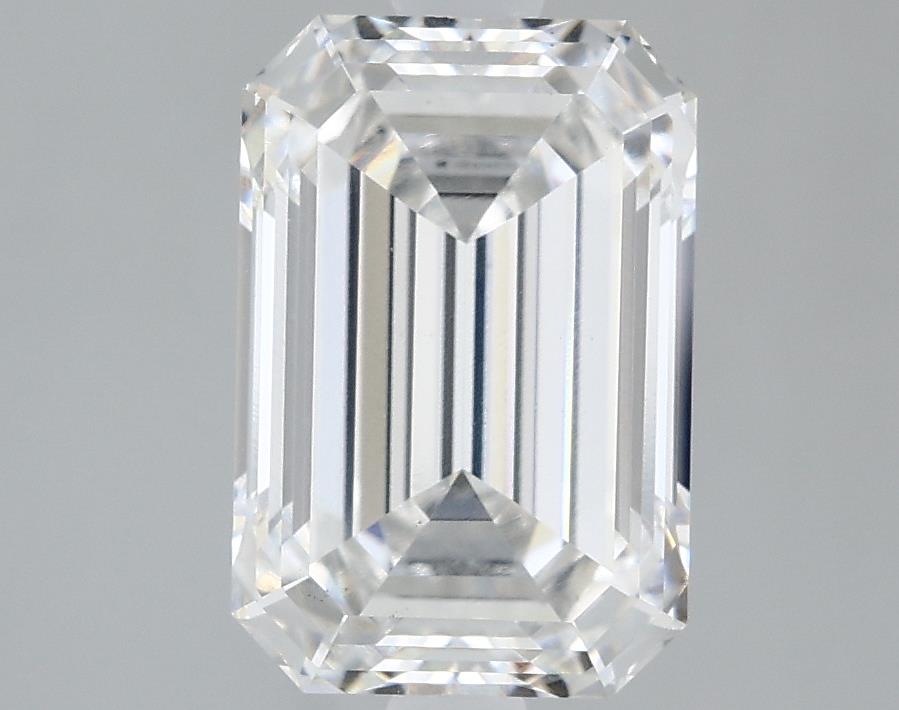 2.57 Carat Emerald Lab Diamond with  Cut Diamond in 14KT  view 1
