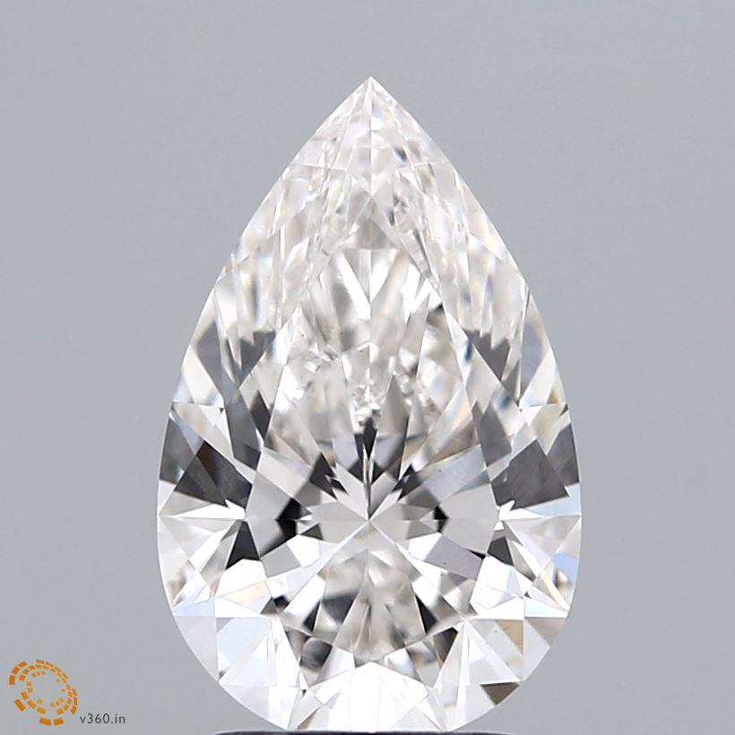2.1 Carat Pear Lab Diamond with  Cut Diamond in 14KT  view 1
