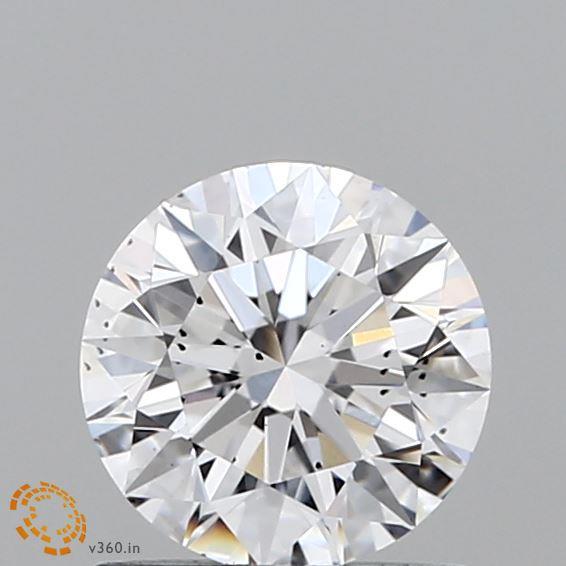 1.02 Carat Round Lab Diamond with  Cut Diamond in 14KT  view 1
