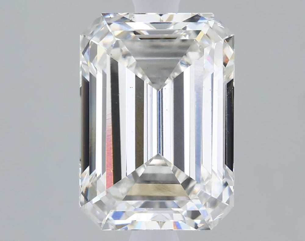 3.5 Carat Emerald Lab Diamond with  Cut Diamond in 14KT  view 1
