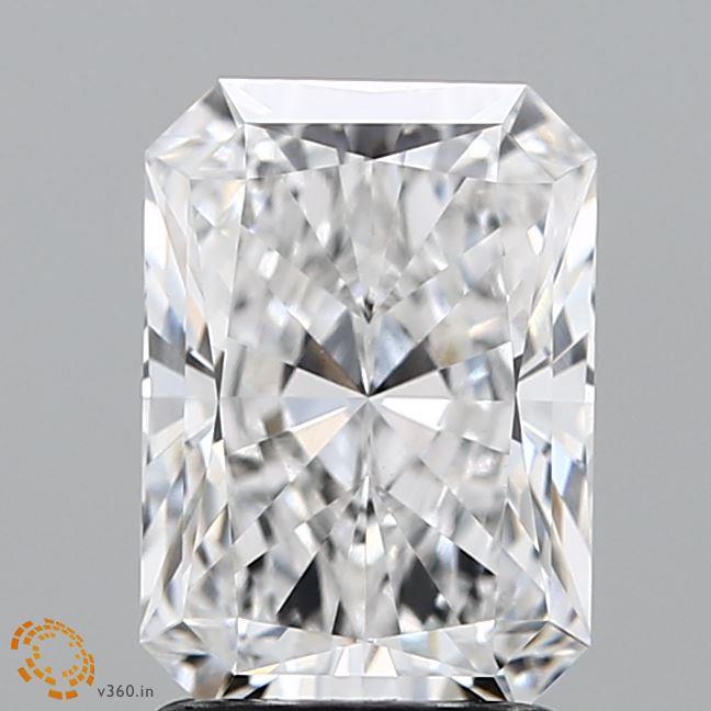 2.11 Carat Emerald Lab Diamond with  Cut Diamond in 14KT  view 1
