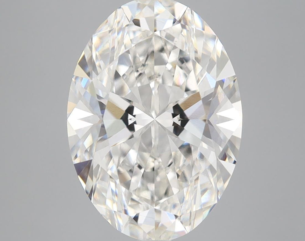 3.75 Carat Oval Lab Diamond with  Cut Diamond in 14KT  view 1
