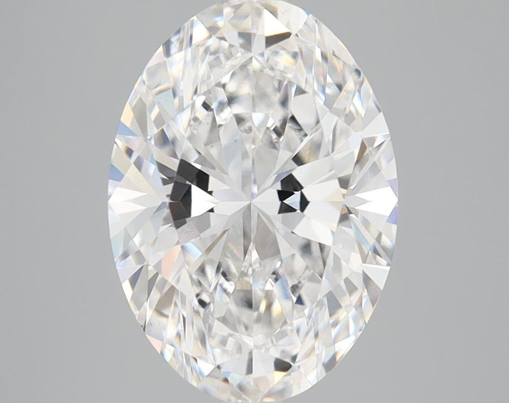 3.09 Carat Oval Lab Diamond with  Cut Diamond in 14KT  view 1
