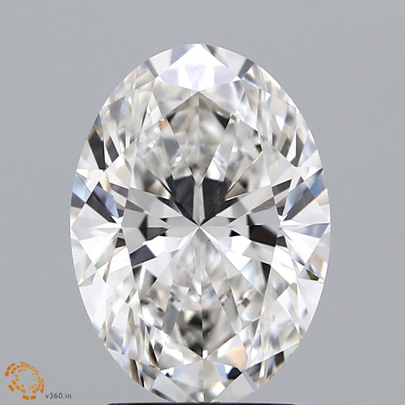 2.58 Carat Oval Lab Diamond with  Cut Diamond in 14KT  view 1
