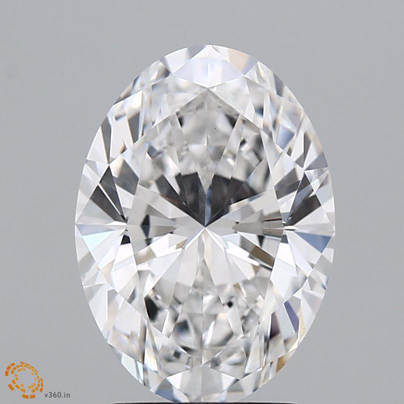 2.72 Carat Oval Lab Diamond with  Cut Diamond in 14KT  view 1
