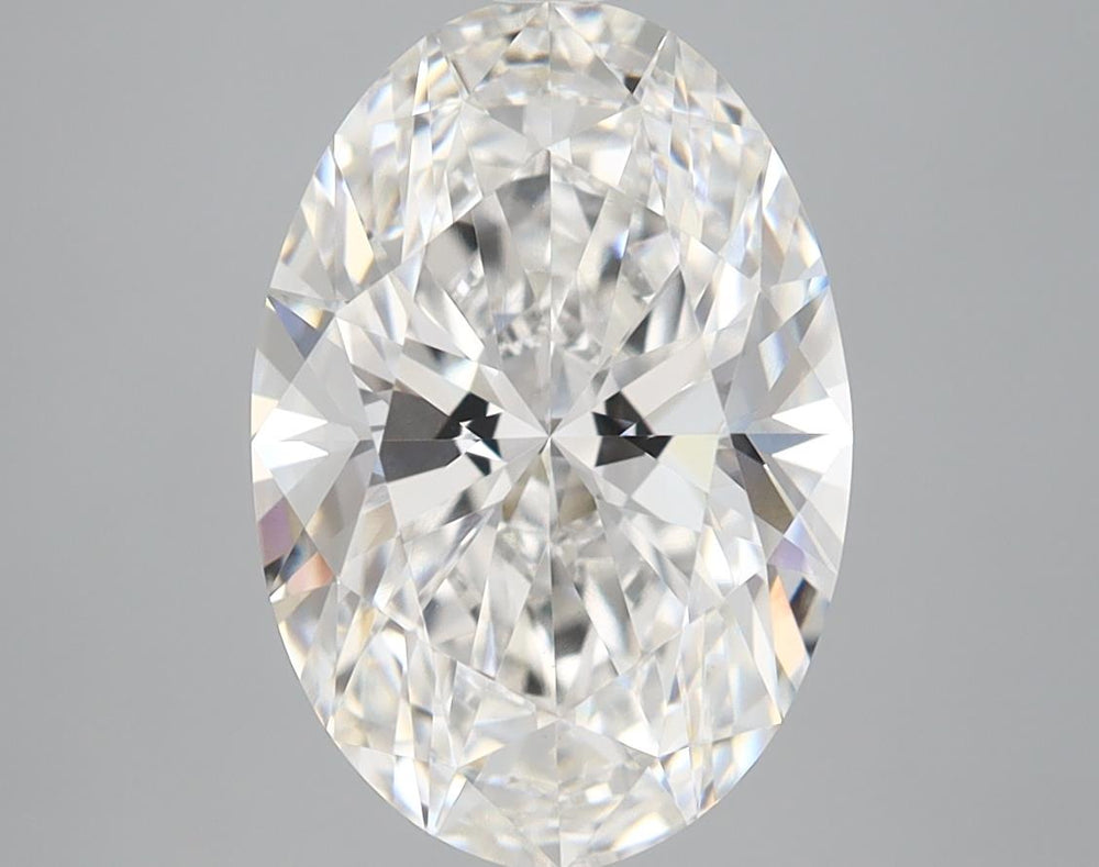 3.61 Carat Oval Lab Diamond with  Cut Diamond in 14KT  view 1
