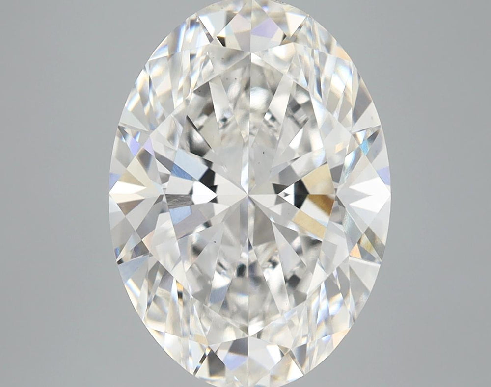 5.23 Carat Oval Lab Diamond with  Cut Diamond in 14KT  view 1
