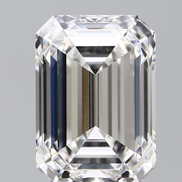 3.6 Carat Emerald Lab Diamond with  Cut Diamond in 14KT  view 1
