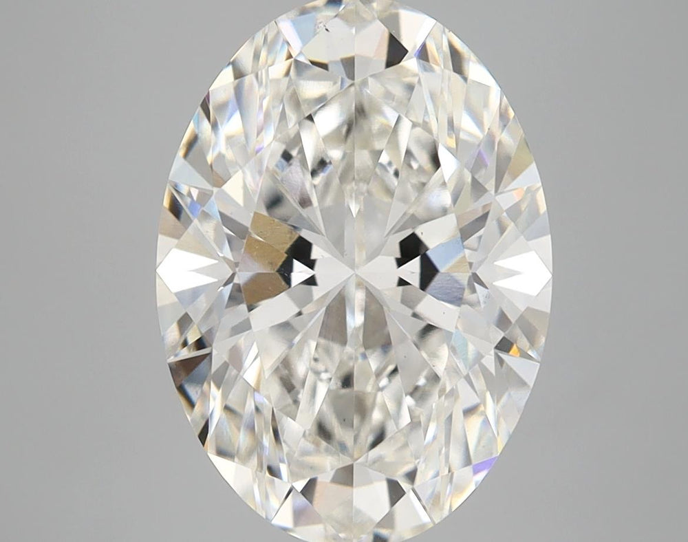 4.51 Carat Oval Lab Diamond with  Cut Diamond in 14KT  view 1
